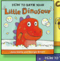 Dirty little dinosaur doesn't want to wash . . . how will he be clean in time for bed?  Illustrated by Georgie Birkett.